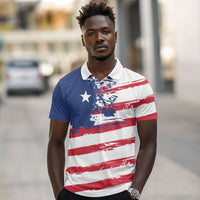 Liberia Flag Polo Shirt Grunge Stylized