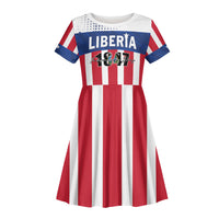 Personalized Liberia 1847 Kid Short Sleeve Dress Happy Independence Day