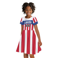 Personalized Liberia 1847 Kid Short Sleeve Dress Happy Independence Day
