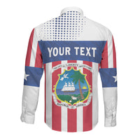 Personalized Liberia 1847 Long Sleeve Button Shirt Happy Independence Day