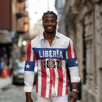 Personalized Liberia 1847 Long Sleeve Button Shirt Happy Independence Day