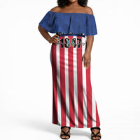 Personalized Liberia 1847 Off Shoulder Maxi Dress Happy Independence Day