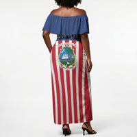 Personalized Liberia 1847 Off Shoulder Maxi Dress Happy Independence Day