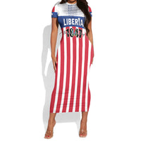 Personalized Liberia 1847 Short Sleeve Bodycon Dress Happy Independence Day