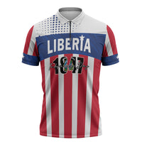 Personalized Liberia 1847 Zipper Polo Shirt Happy Independence Day