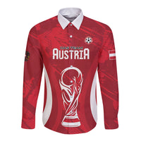 Custom Austria 2026 World Football Long Sleeve Button Shirt Immer wieder Osterreich