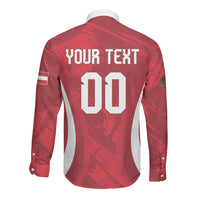 Custom Austria 2026 World Football Long Sleeve Button Shirt Immer wieder Osterreich