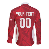 Custom Austria 2026 World Football Long Sleeve Button Shirt Immer wieder Osterreich
