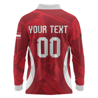 Custom Austria 2026 World Football Long Sleeve Polo Shirt Immer wieder Osterreich