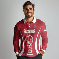 Custom Austria 2026 World Football Long Sleeve Polo Shirt Immer wieder Osterreich