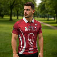 Custom Austria 2026 World Football Zipper Polo Shirt Immer wieder Osterreich