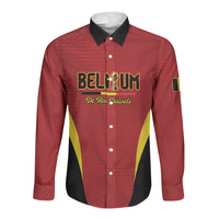 Custom Belgium 2026 World Football Long Sleeve Button Shirt De Rode Duivels Go Champions