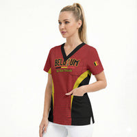 Custom Belgium 2026 World Football Scrub Top De Rode Duivels Go Champions