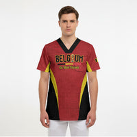Custom Belgium 2026 World Football Scrub Top De Rode Duivels Go Champions