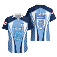 England Football Hawaiian Shirt Lionesses Blue Sporty Style - Wonder Print Shop