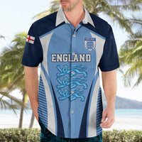England Football Hawaiian Shirt Lionesses Blue Sporty Style - Wonder Print Shop