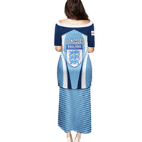 England Football Puletasi Lionesses Blue Sporty Style - Wonder Print Shop