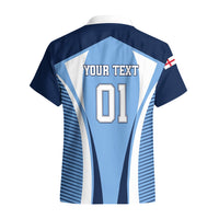 Personalised England Football Hawaiian Shirt Lionesses Blue Sporty Style - Wonder Print Shop