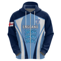 Personalised England Football Hoodie Lionesses Blue Sporty Style - Wonder Print Shop