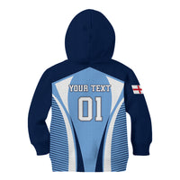 Personalised England Football Kid Hoodie Lionesses Blue Sporty Style - Wonder Print Shop