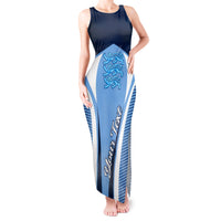 Personalised England Football Tank Maxi Dress Lionesses Blue Sporty Style - Wonder Print Shop