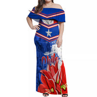 Chile Off Shoulder Maxi Dress Chilean Bellflower Special Version - Wonder Print Shop