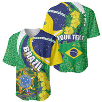Brazil Sete de Setembro Baseball Jersey Flor De Ip Amarel Leopard Pattern - Wonder Print Shop
