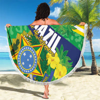Brazil Sete de Setembro Beach Blanket Flor De Ip Amarel Leopard Pattern - Wonder Print Shop