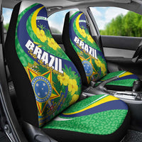 Brazil Sete de Setembro Car Seat Cover Flor De Ip Amarel Leopard Pattern - Wonder Print Shop