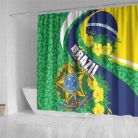 Brazil Sete de Setembro Shower Curtain Flor De Ipê Amarel Leopard Pattern