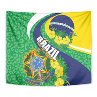 Brazil Sete de Setembro Tapestry Flor De Ip Amarel Leopard Pattern - Wonder Print Shop