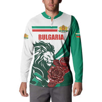 Bulgaria Button Sweatshirt Coat of Arms Lion with Roses - Wonder Print Shop