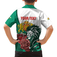 Bulgaria Family Matching Off Shoulder Maxi Dress and Hawaiian Shirt Coat of Arms Lion with Roses - Wonder Print Shop