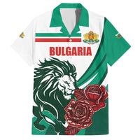 Bulgaria Family Matching Off Shoulder Short Dress and Hawaiian Shirt Coat of Arms Lion with Roses - Wonder Print Shop