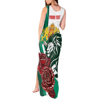 Bulgaria Tank Maxi Dress Coat of Arms Lion with Roses - Wonder Print Shop