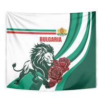 Bulgaria Tapestry Coat of Arms Lion with Roses - Wonder Print Shop