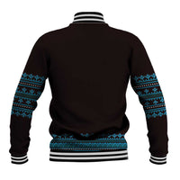 Bulgaria Traditional Pattern Blue Baseball Jacket Balkan Culture - Wonder Print Shop
