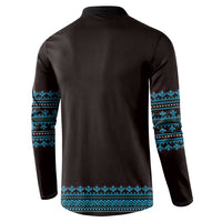 Bulgaria Traditional Pattern Blue Button Sweatshirt Balkan Culture - Wonder Print Shop