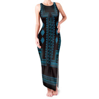 Bulgaria Traditional Pattern Blue Family Matching Tank Maxi Dress and Hawaiian Shirt Balkan Culture - Wonder Print Shop