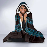 Bulgaria Traditional Pattern Blue Hooded Blanket Balkan Culture