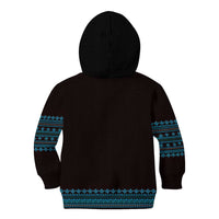 Bulgaria Traditional Pattern Blue Kid Hoodie Balkan Culture - Wonder Print Shop