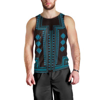 Bulgaria Traditional Pattern Blue Men Tank Top Balkan Culture - Wonder Print Shop