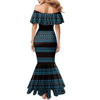 Bulgaria Traditional Pattern Blue Mermaid Dress Balkan Culture - Wonder Print Shop