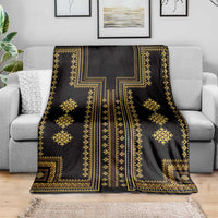 Bulgaria Traditional Pattern Gold Blanket Balkan Culture