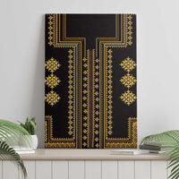Bulgaria Traditional Pattern Gold Canvas Wall Art Balkan Culture - Wonder Print Shop