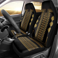 Bulgaria Traditional Pattern Gold Car Seat Cover Balkan Culture - Wonder Print Shop