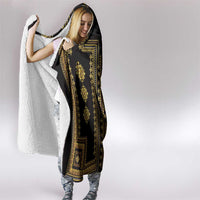 Bulgaria Traditional Pattern Gold Hooded Blanket Balkan Culture