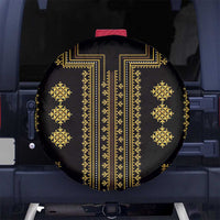 Bulgaria Traditional Pattern Gold Spare Tire Cover Balkan Culture - Wonder Print Shop