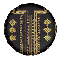Bulgaria Traditional Pattern Gold Spare Tire Cover Balkan Culture - Wonder Print Shop