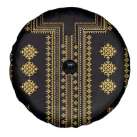 Bulgaria Traditional Pattern Gold Spare Tire Cover Balkan Culture - Wonder Print Shop
